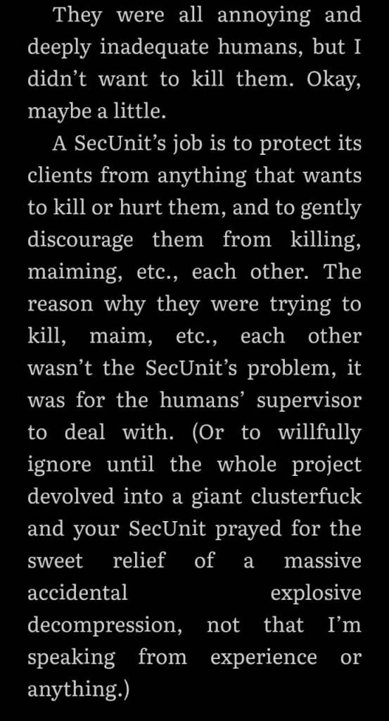Excerpt from the book Rogue Protocol by Martha Wells